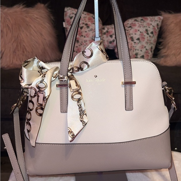 Kate Spade Leather Handbag/Satchel/Crossbody Cedar Street Maze Ivory Beige - Picture 15 of 15